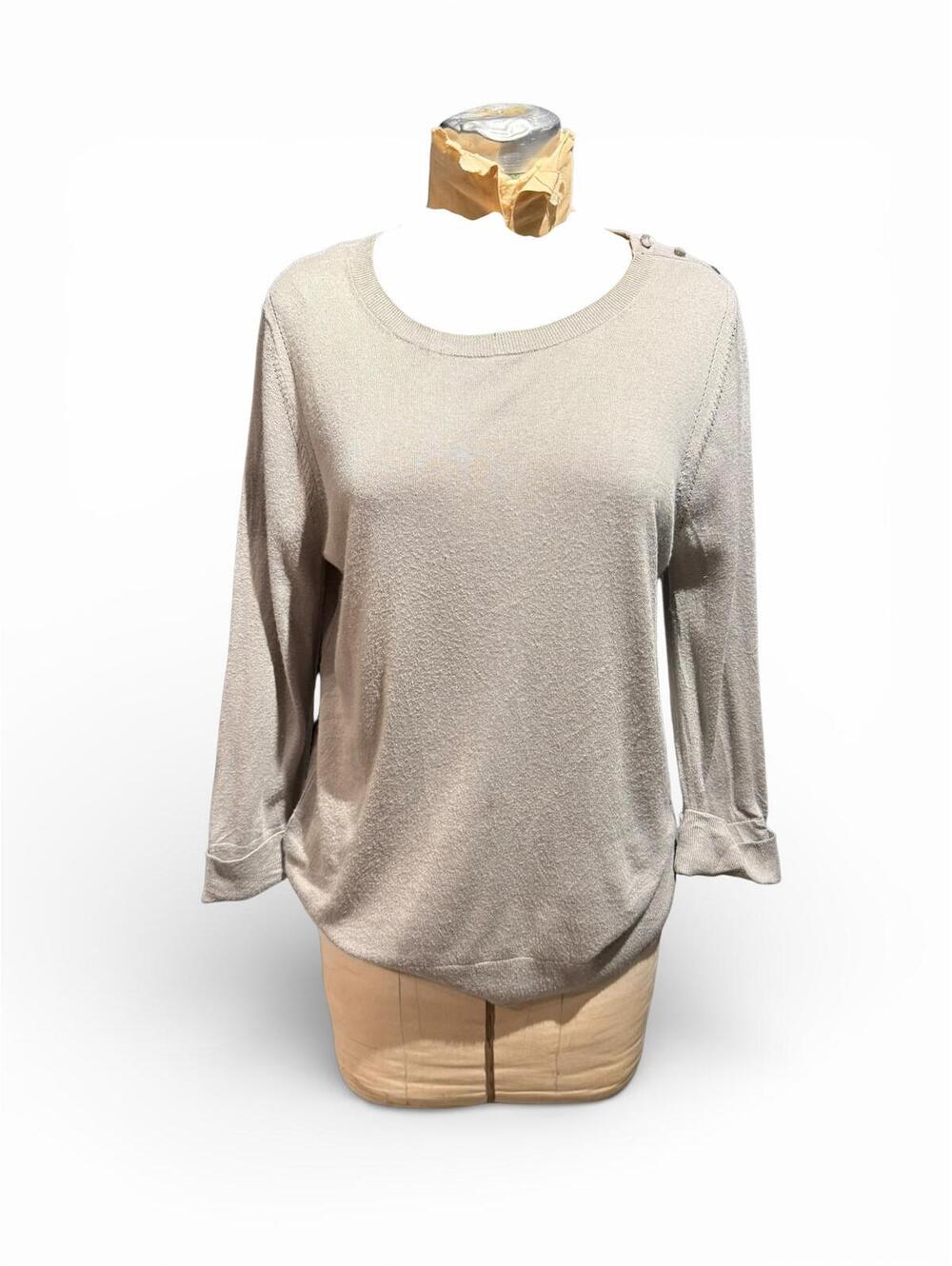 Ann Taylor Lightweight Beige Long Sleeve Sweater